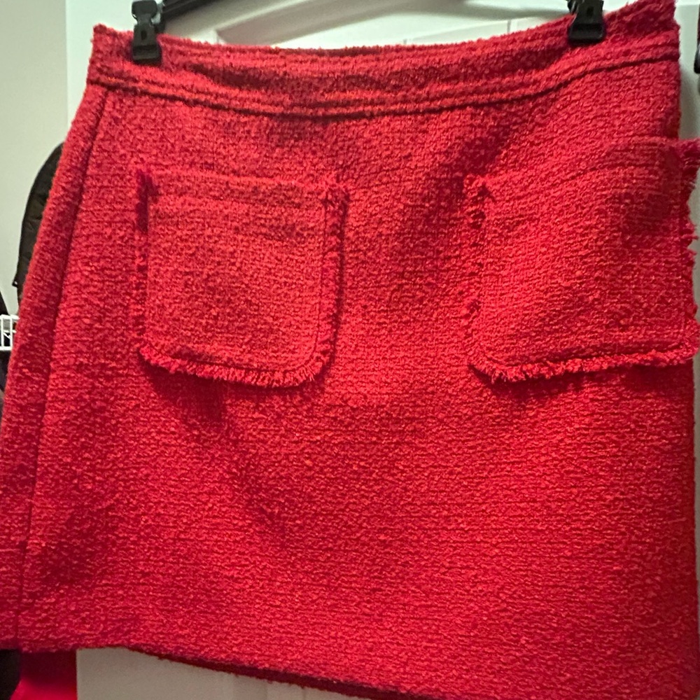 Loft Red Mini Skirt Size 12